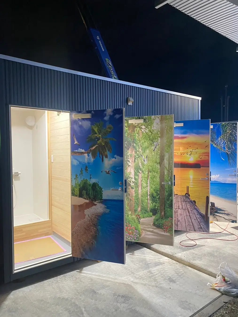 完成した水素水シャワーブース