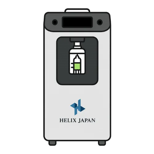 ヘリックスジャパンの水素吸入器『ハイセルベーターET120』の製品イラスト