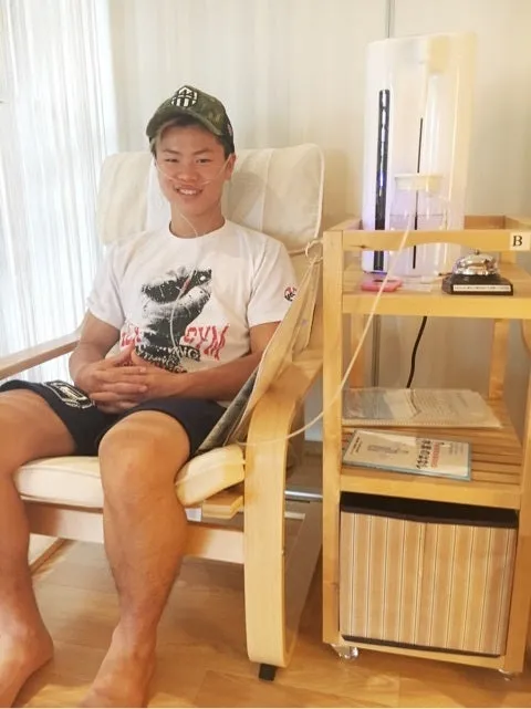 那須川天心さんが水素吸入をしている様子