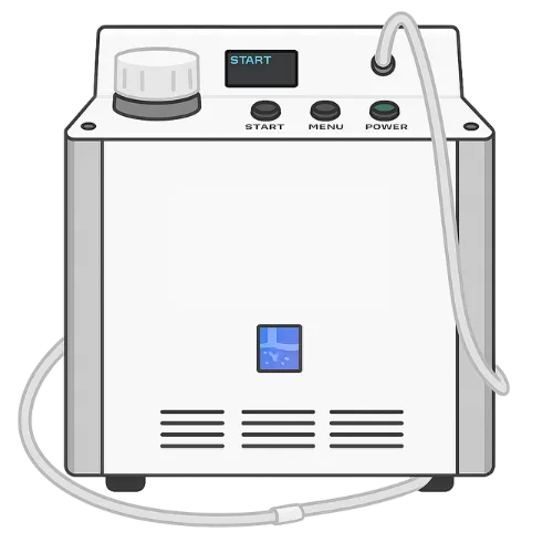 ウイーズダムの水素吸入器『ハイクリ_hs』の製品イラストbyすいかつねっと