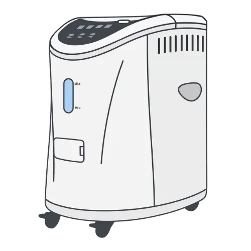 リタエアーの上位モデル水素吸入器『医療機関用水素ガス生成器』の製品イラストbyすいかつねっと