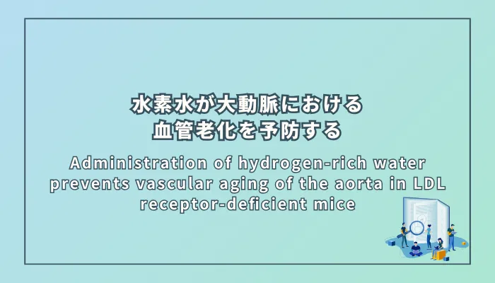 Administration of hydrogen-rich water prevents vascular aging of the aorta in LDL receptor-deficient mice（水素水の投与はLDL受容体欠損マウスの大動脈における血管老化を予防する）