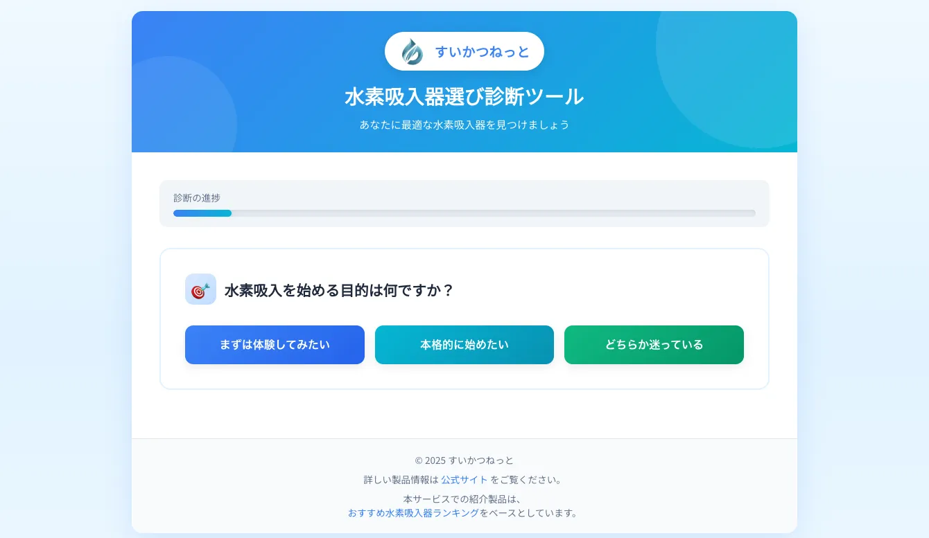 すいかつねっとの新サービス「水素吸入器選び診断ツール」を公開！