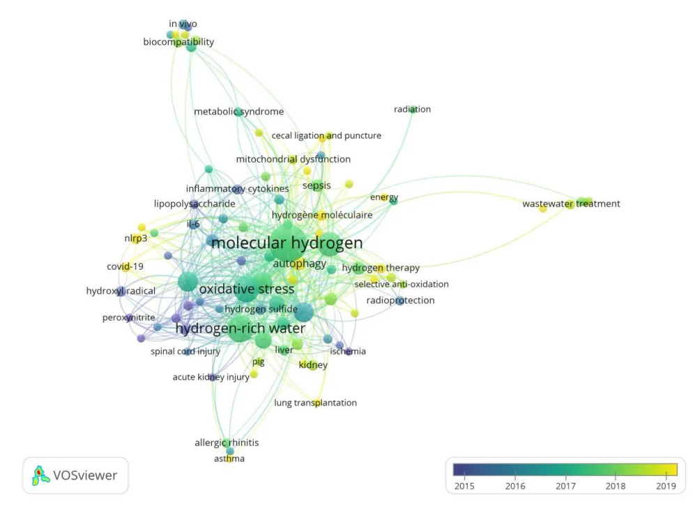 水素医療の研究キーワードの関連マップ